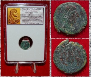 Ancient Roman Empire Coin VALENTINIAN II Victory With Trophy Dragging Captive - Picture 1 of 4