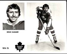 1974-75 TORONTO MAPLE LEAFS TEAM ISSUE PICTURE 8X10 BIRAN GLENNIE