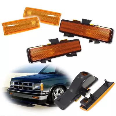 Amber Corner Signal Lights For 82-93 Chevy S10 83-94 S10 Blazer RH & LH Set of 4 - Image 1 of 4
