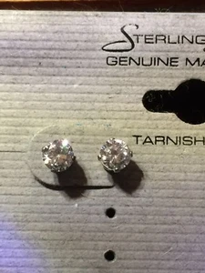 Sterling Silber & Markasiten Ohrstecker WEISSE KRISTALLFARBE @ - Bild 1 von 3