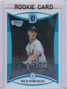 RICK PORCELL0 2008 Bowman Chrome 1° RC Tigers ROOKIE CARD Boston Red Sox - Foto 1 di 2