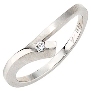 Ring Damenring 950 Platin teilmattiert mit Diamant Brillant 0,03ct. Platinring - Bild 1 von 1