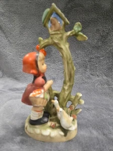 Vintage Hummel Like Style -Girl Praying Figurine w/ Apple Tree & Ducks **45-14 - Picture 1 of 12