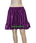 Purple Satin Short Mini Skirt Ruffle Pleated Boho Party Dance Casualwear Skirt