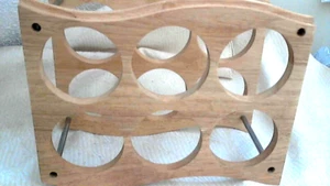 6 Bottle Wood Counter/Rod Wine Rack 12"x9"x6" Thick 5/8" Thck Wood - Picture 1 of 6