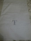 Posh Designs 2 Pack Letter T Monogrammed Towels, WHITE/Silver Embroidered 16x30