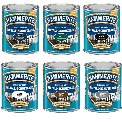 Hammerite Metallschutzlack matt 3in1 Direkt auf Rost alle Farben 250 ml - Bild 1 von 4