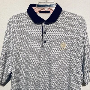 Greyson Trump Dubai Polo Shirt Men's XL White Geometric Print Short Sleeve Golf - Picture 1 of 10