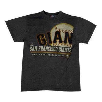 San Francisco Giants T-Shirt Size Medium Majestic Gray Graphic Tee Retro Vintage - Image 1 of 4