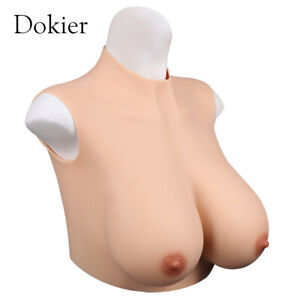 Silicone Breast Forms Round Collar Breastplates Mastectomy Bra For Crossdresser 