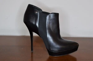 Cesare Paciotti schwarze Leder High-Heel Plateau Stiefel/Booties - Bild 1 von 10