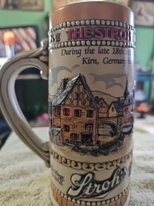 Vintage Strohs beer stein limited edition, town scene, 7 1/2" - Picture 1 of 8