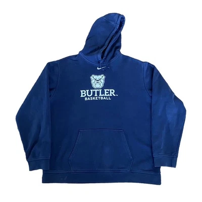 Nike Butler Bulldogs Basketball Center Swoosh Fleece Hoodie Navy Blue Men’s XLT - Image 1 of 4