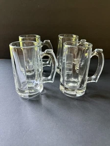 Libbey 5011 Klar 15 Unzen Glas Krug Henkel Becher Set (4) Daumenauflage Vintage - Bild 1 von 9