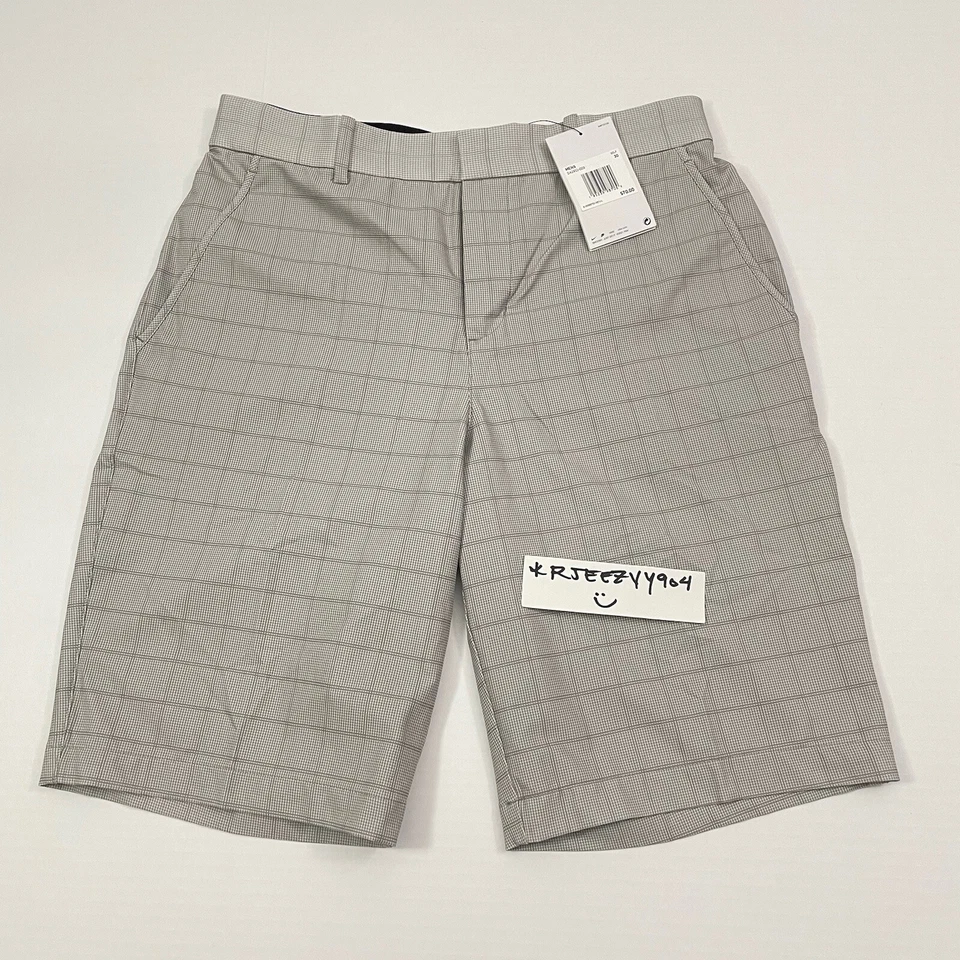 Mens Size 30 Nike Dri Fit UPF 40 11" Plaid Golf Shorts Gray DA2911-003 2
