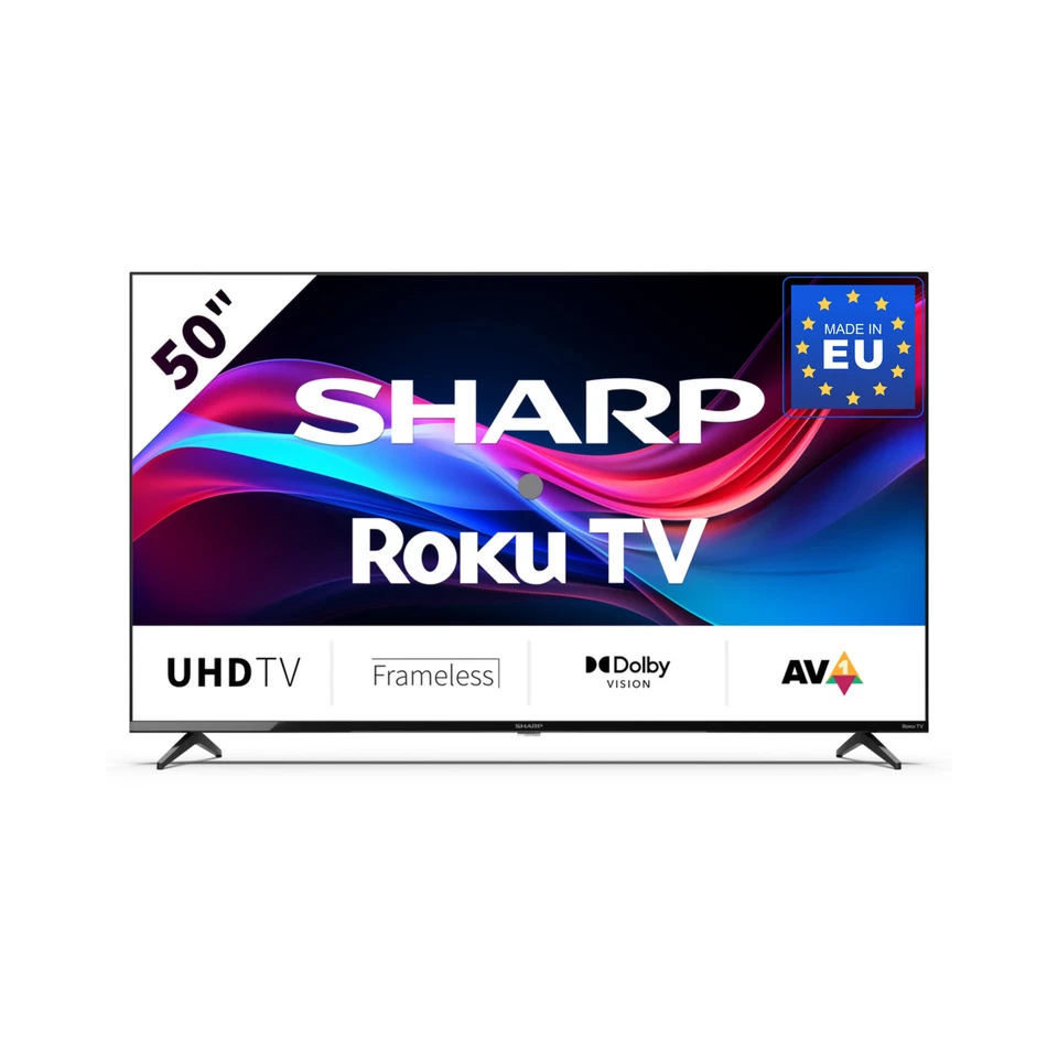 50 Zoll Fernseher (126 cm) 4K UHD Roku LED Smart TV - HDR10 - SHARP 50GJ4225E - Bild 1 von 4