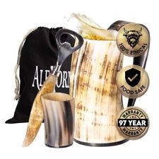 AleHorn 16oz Handcrafted Large Viking Cup Drinking Horn Tankard