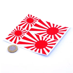 Japanese Rising Sun Navy Style Flag 4x Stickers 3" & 2" JDM Stickers Honda etc - Picture 1 of 1