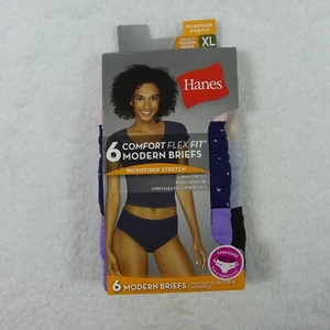 Hanes Underwear Womens 8 Extra Large Briefs Microfiber Comfort Flex Fit 6 Pair - Picture 1 of 9