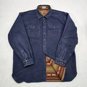 Vtg LL Bean Shirt Mens 2XLT Tall Chamois Aztec Lined Southwest 0 YT61 Hurricane - Picture 1 of 11