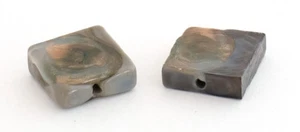 ONE GENUINE MURANO HAND-MADE SQUARE GLASS BEAD, PERSONALLY SELECTED, 15 X 15 MM - Picture 1 of 2