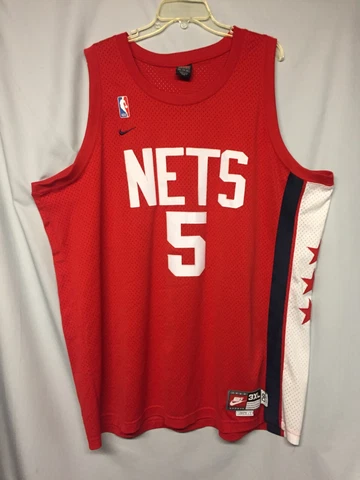 NBA Vintage New Jersey Nets Jason Kidd # 5 Nike Red Jersey Size 3XL Cover