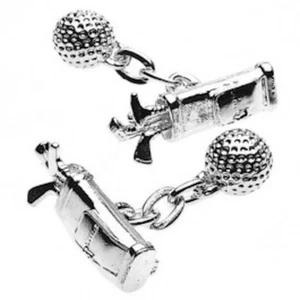 Golf Cufflinks Silver Plated And Gift Boxed By Christopher Simpson - Picture 1 of 4