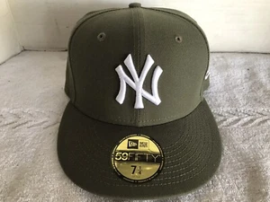 Baseballkappe New Era New 59 Fifty New York Yankees Herren Größe 7 1/4 olivgrün - Bild 1 von 9