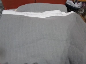 West Elm Contrast borderline  blanket king gray New w tag - Picture 1 of 2