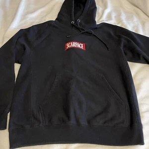 Scarface x Shoe Palace Box Logo Limited Edition Black Midweight Hoodie -size S - Picture 1 of 7