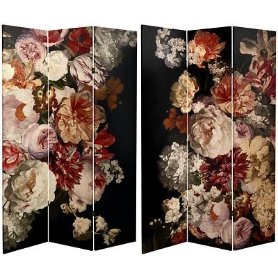 6 ft. Tall Double Sided Vintage Flowers Canvas Room Divider - Image 1 of 4