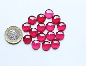 Ruby Gemstone Lab Created Red Ruby Smooth Polish Round Cabochon Lot 6,8,10,12MM - Picture 1 of 6
