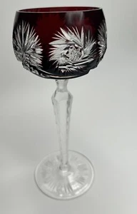 Schliff Schleuder By Nachtman Wine Hock Ruby deep cut Hand Blown, Wine Glass - Picture 1 of 6