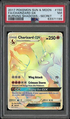 POKEMON BURNING SHADOWS CHARIZARD GX #150 SECRET RARE HOLO PSA 7 NM #63371199 - Image 1 of 2