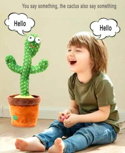 Sing Dancing Cactus Doll Plush Shake Toys Recording Parrot Luminous Funny Gift - Picture 1 of 14