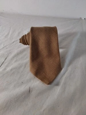 Corbata vintage de lino irlandés Millars para hombre marrón lisa hecha en Irlanda Foto 1 de 4