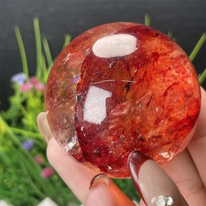 Bola de esfera de fuego roja de 0,4 lb 2,1 " decoración de cristal Reiki energía curativa - Imagen 1 de 16