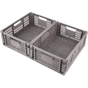 Kunststoff Klappboxen Aufbewahrungskorb 2 Stück 40x30x15cm Grau Lagerkiste - Bild 1 von 2