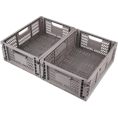 Kunststoff Klappboxen Aufbewahrungskorb 2 Stück 40x30x15cm Grau Lagerkiste - Bild 1 von 2