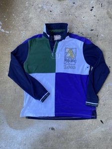 Vintage Brooks Brothers 1818 Rugby Shirt Mens XL  Colorful Colorblock BAWR - Picture 1 of 12
