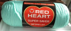 Red Heart Super Saver ~ 364 Light Mint  ~ 8 oz, 100% Acrylic ~  No Dye Lot - Picture 1 of 4
