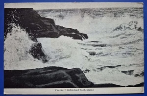 Bidderford Pool, ME.  The Surf - Early F. Swallow Postcard - Picture 1 of 2