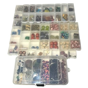 enorme lote de cuentas para hacer joyas-vidrio piedras preciosas madera metal - Imagen 1 de 9