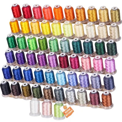 New brothreads 63 Colors 100% Polyester Machine Embroidery Thread 550yd with ... - Image 1 of 4