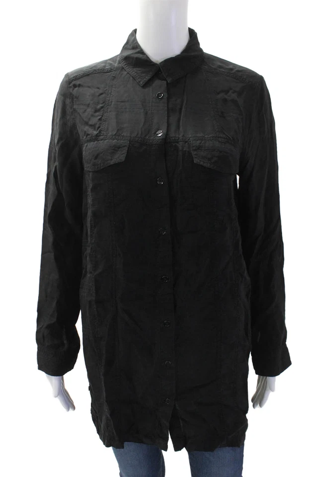 T Alexander Wang Women's Long Sleeves Button Up Tunic Blouse Black Size XS - Image 1 of 4