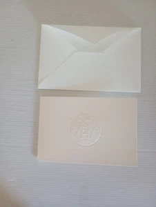 Busta con cartoncino timbrato Hermès Paris autentico Original 14x9 cm - Picture 1 of 6