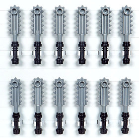 LEGO Weapons - 12 Chainswords, Dark Bluish Gray And Black, Chainsaw Swords (NEW)