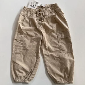 Zara Cargohose Mädchen 3-4 Jahre Beige Neu mit Etikett - Bild 1 von 7