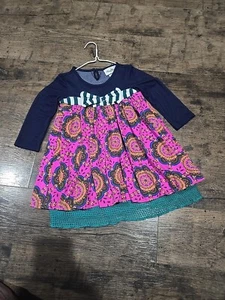 Rare Editions Girls Dress Sz 4 Multi Color Long Sleeves Bow - Picture 1 of 5