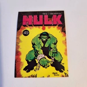 Hulk 49 1986 Comic Images Marvel Sticker Trading Card Unused - Picture 1 of 2